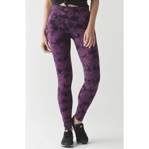 lululemon athletica Wunder Under Purple and Black Leggings